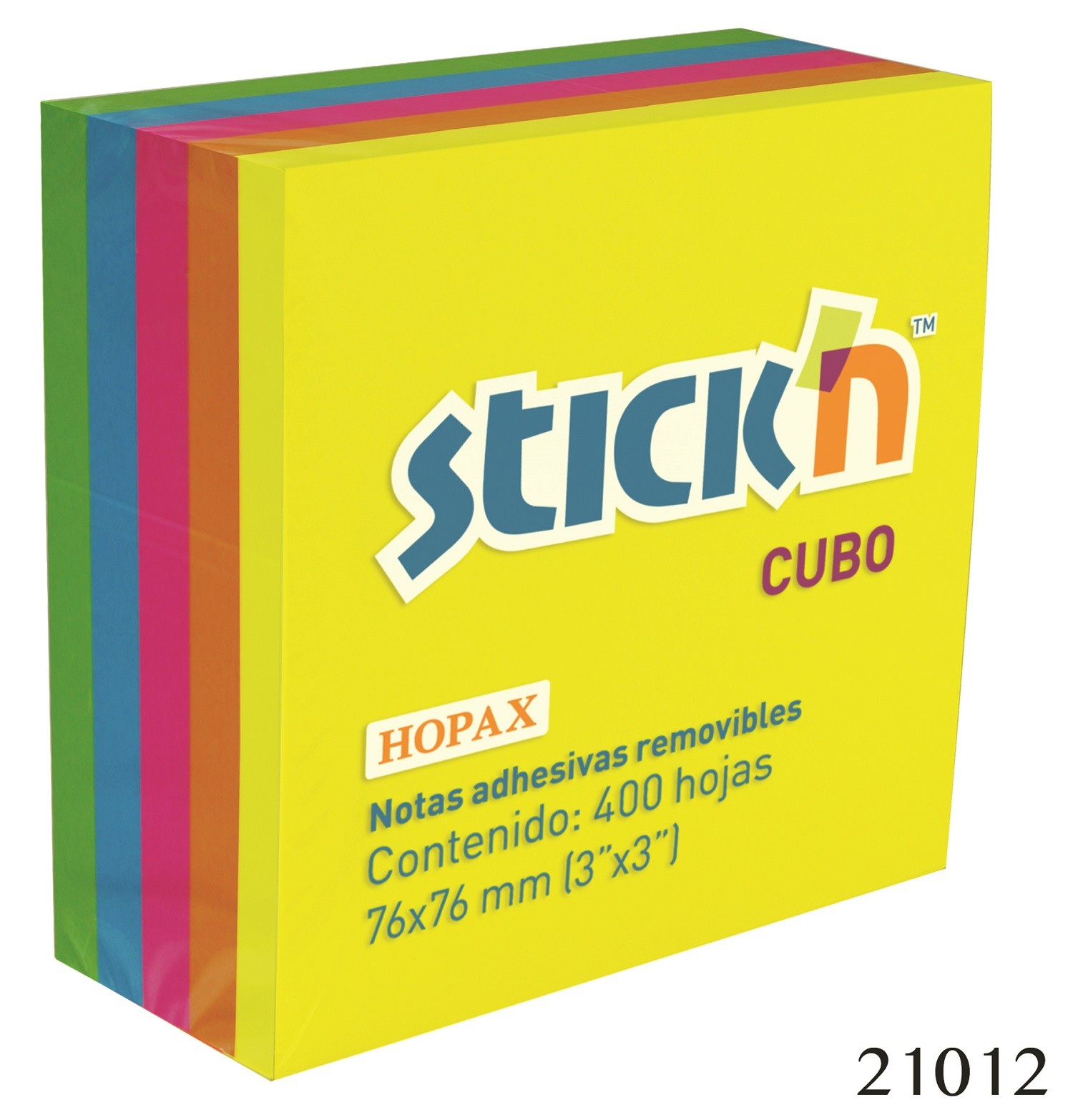 NOTAS STICK-N CUBO*400 H. 76*76 - NEON