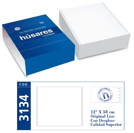 PAPEL CONTINUO HUSARES  12*38 LISO  3134 - 32