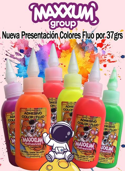 ADHESIVO VINILICO MAXXUM FLUOR 30g NARANJA