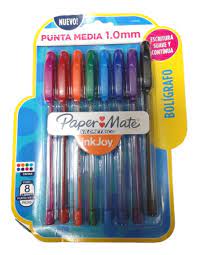 BOLIGRAFO PAPER MATE KM.INKJOY - x 8u. MEDIA