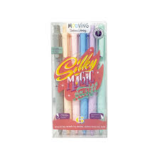 BOLIGRAFO MOOVING GEL PASTEL x 6u. RETRACTIL