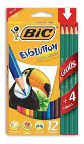 LAPIZ COLOR BIC EVOLUTION 12 L+ 4 GRAFITOS