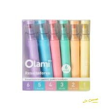 RESALTADOR OLAMI x 6 PASTEL