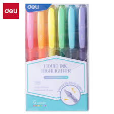 RESALTADOR DELI x 6u.PASTEL TINTA LQUIDA