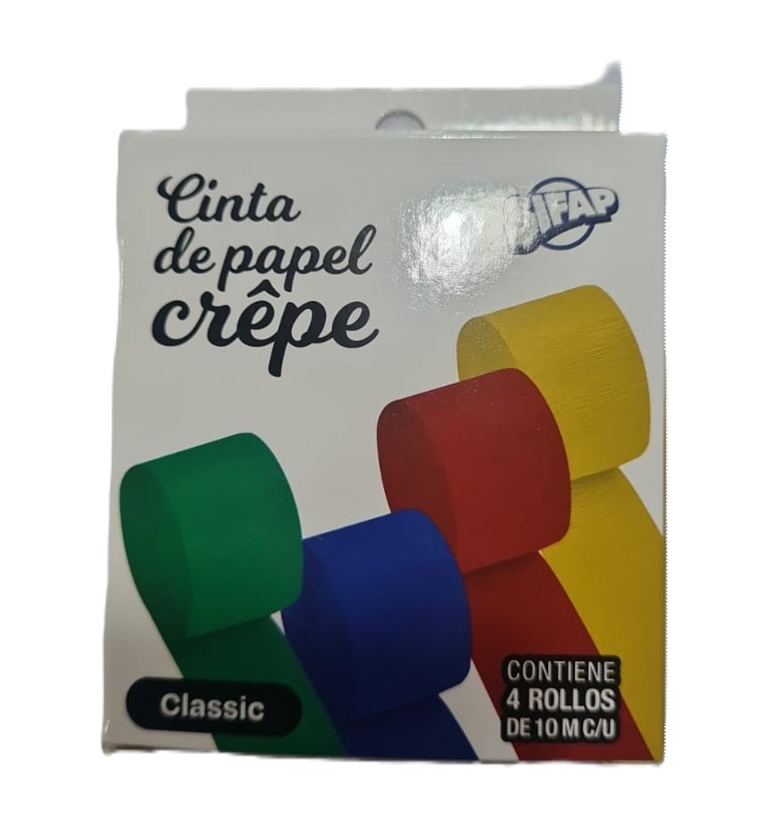 CINTA PAPEL CREPE CLASICO x 4 rollos 