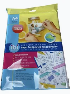 PAPEL FOTOGRAFICO IBI 120gr.x20u.AUTOADHESIVO 