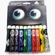 TEMPERA ACUAREL x 10u. (9gr.)