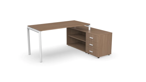 PUESTO DE TRABAJO MICA SIMPLE CON CREDENZA