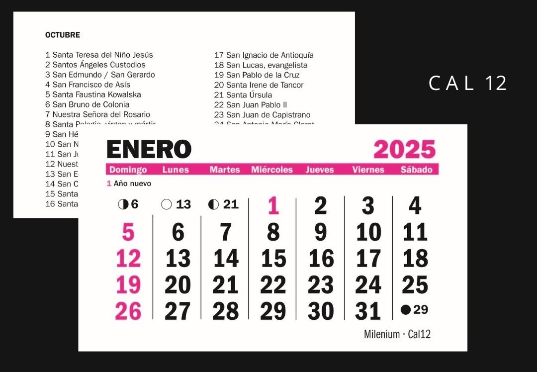 CALENDARIO 2025  - 10 x 15 cm.