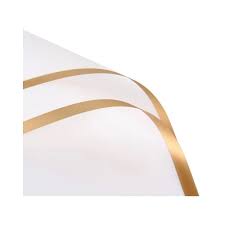 PAPEL COREANO 57x57cm.x1u. ESMERILADO BORDE ORO 