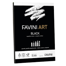 BLOCK FAVINI ART- A4 230gr. BLACK x10 h.