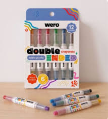 CRAYONES WERO DOBLE PUNTA x 12 COLORES
