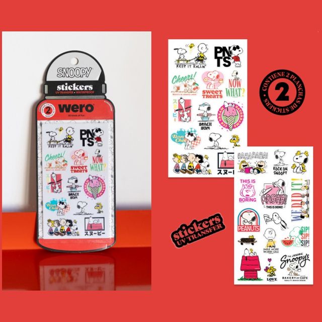 SNOOPY STIKERS BOTELLA