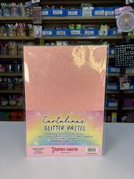 PUNTO CERO CARTULINA A4 GLITTER PASTEL x 6u.