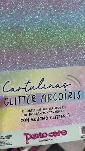 PUNTO CERO CARTULINA A4 GLITTER RAIBOW x1u.
